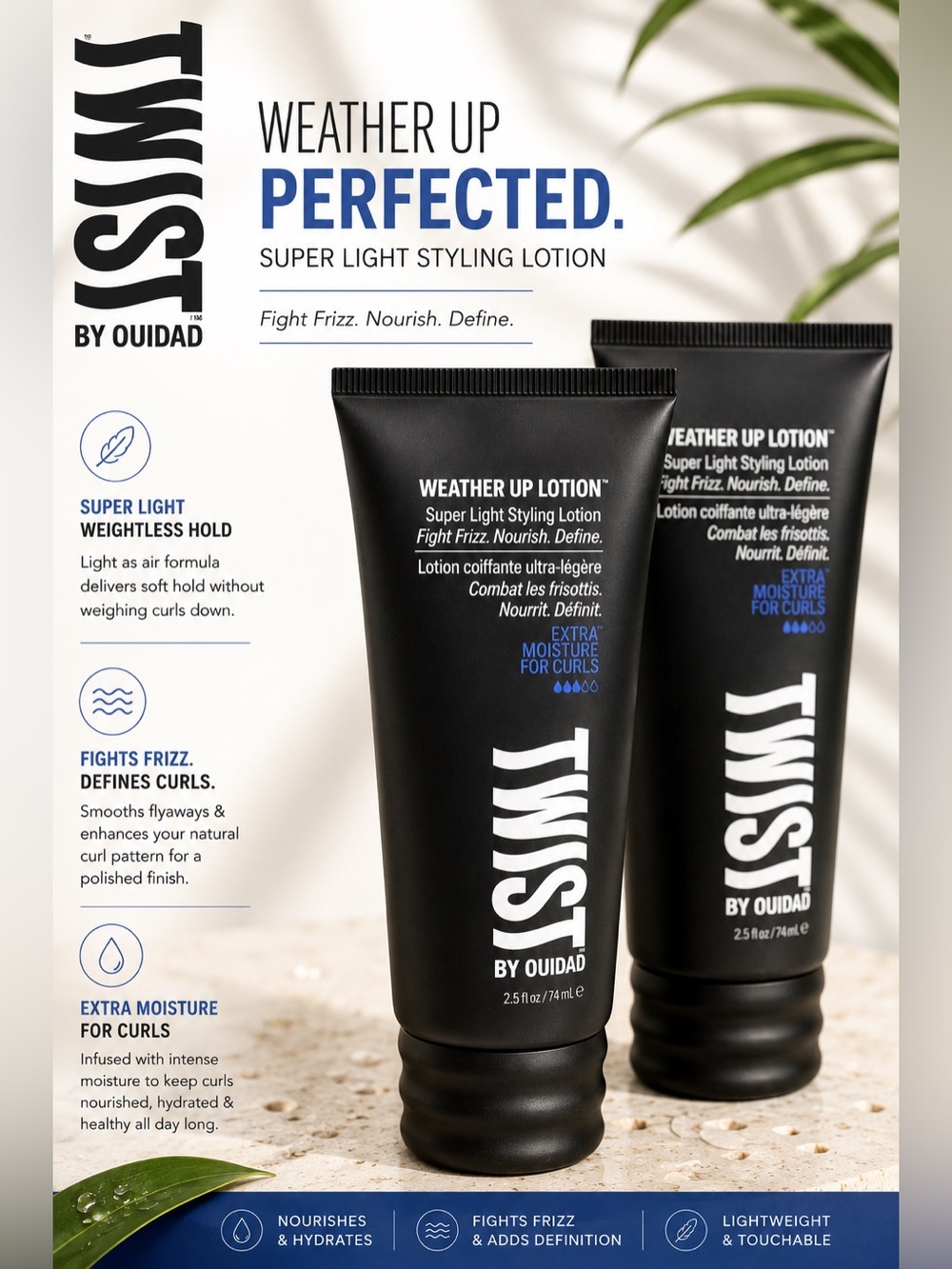TWIST by Ouidad Weather Up Lotion - Black Super Light Styling Lotion for Curls